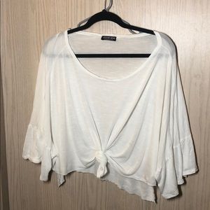 Oversized Sheer White Crop Top